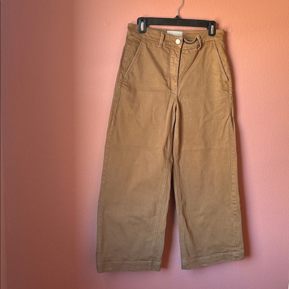 Everlane Cropped Wide Pant Regular in brown